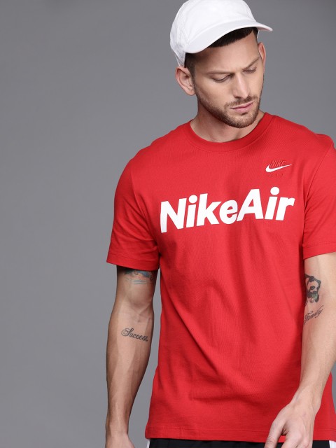 

Nike Men Red Printed Round Neck Air SS T-shirt