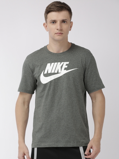 

Nike Men Grey Printed ICON FUTURA Round Neck T-shirt