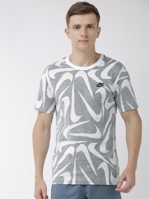 

Nike Men White Printed NSW HAND DRAWN AOP SS Round Neck T-shirt