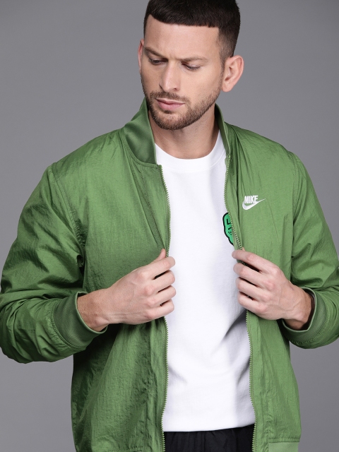 

Nike Men Green Solid Sporty NSW CE Jacket