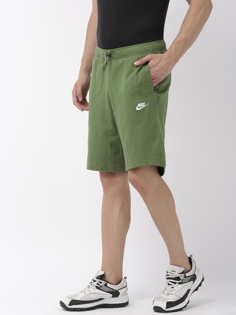 

Nike Men Green Solid NSW CLUB Regular Fit Sports Shorts