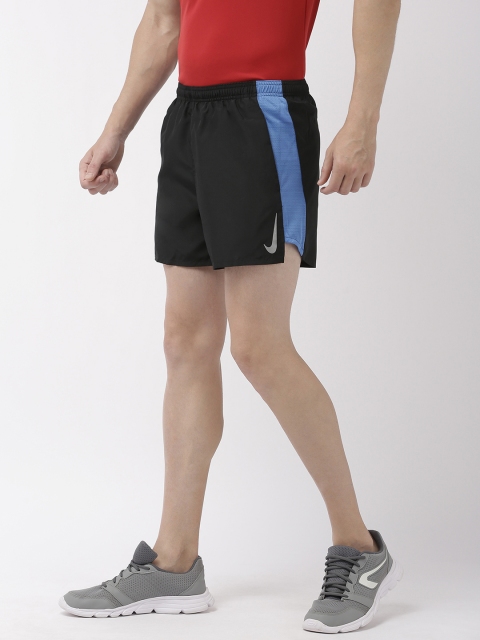 

Nike Men Black & Blue Side Striped CHLLGR Regular Fit Running Shorts