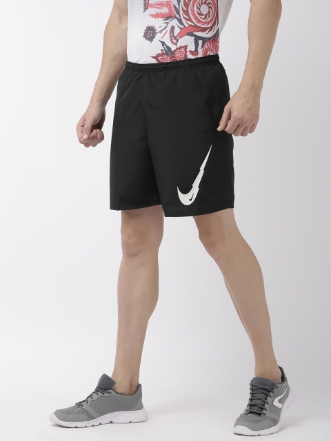 

Nike Men Black Solid Regular Fit 7IN WR BF Dri-Fit Technology Running Shorts