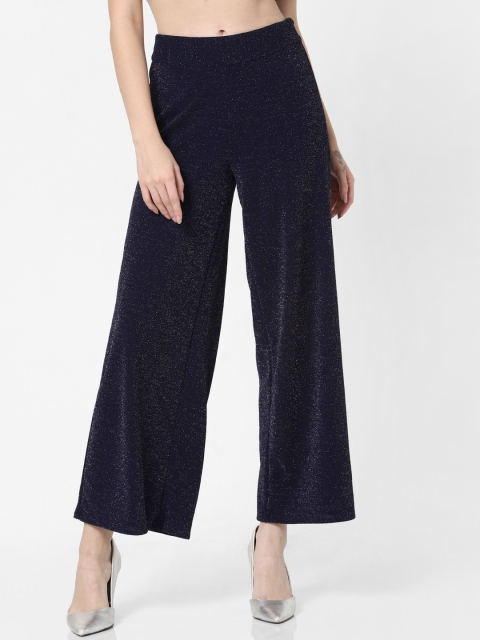 

ONLY Women Navy Blue Regular Fit Self Design Culottes