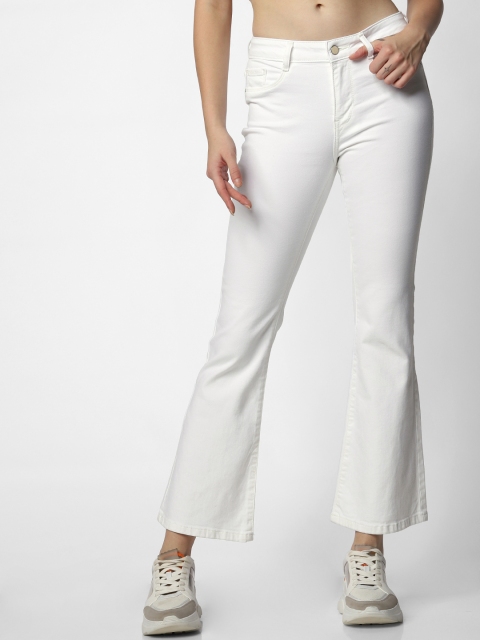 

ONLY Women White Hella Flared High-Rise Clean Look Stretchable Jeans
