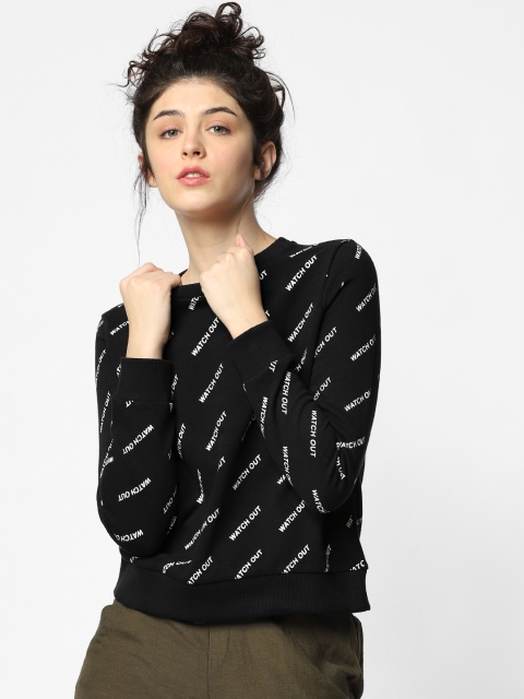 

ONLY Women Black Printed Sweatshirt