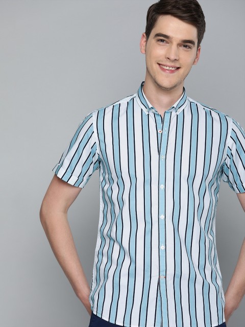 

Mast & Harbour Men Blue & White Regular Fit Striped Casual Shirt