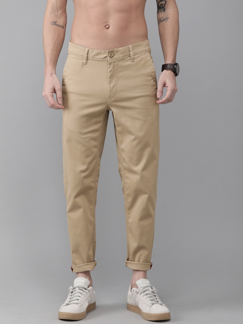 

Roadster Men Khaki Regular Fit Solid Chinos