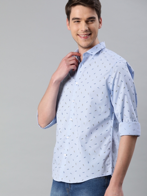 

Mast & Harbour Men Blue Regular Fit Printed Casual Shirt