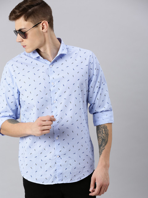 

Mast & Harbour Men Blue Regular Fit Printed Casual Shirt