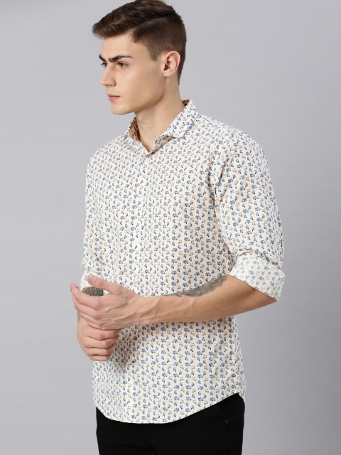 

Mast & Harbour Men Yellow & White Regular Fit Printed Casual Shirt