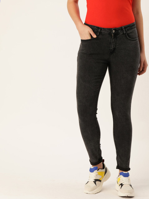 

DressBerry Women Black Skinny Fit Mid-Rise Clean Look Stretchable Jeans