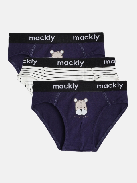 

mackly Boys Pack of 3 Briefs C2-04-2-4yrs, Navy blue