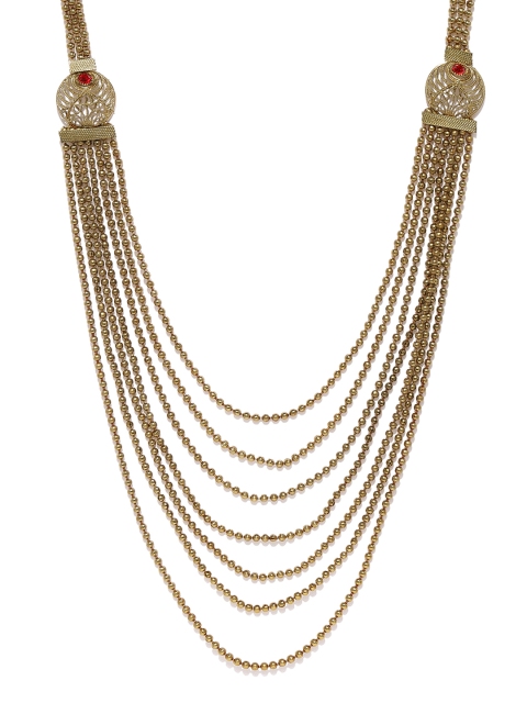 

Fida Gold-Toned Layered Chain Design Necklace