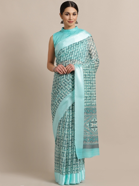 

Saree mall Green & Beige Printed Saree