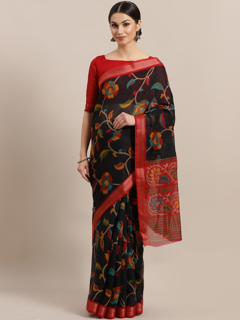 

Saree mall Black & Red Printed Saree