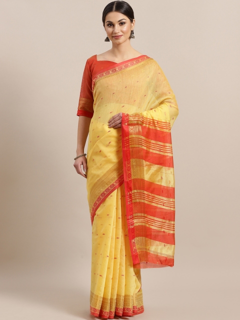 

Saree mall Yellow & Red Woven Design Saree