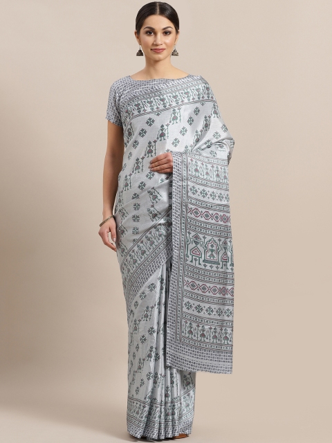 

Saree mall Grey & Green Printed Saree