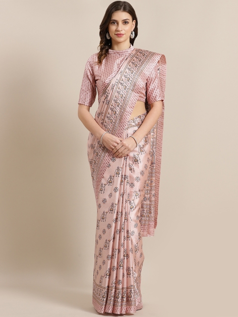 

Saree mall Pink & Black Art Silk Printed Saree