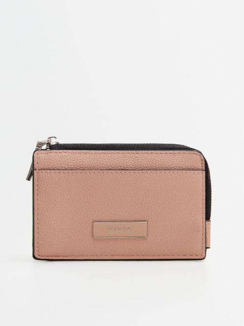 

MANGO Women Peach-Coloured Solid Card Holder