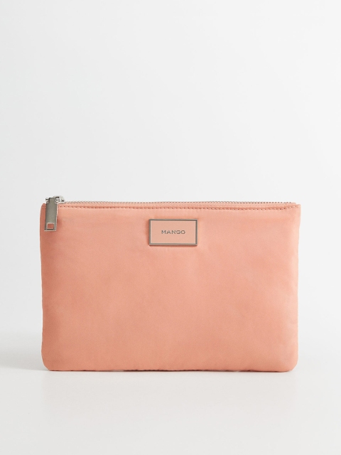 

MANGO Peach-Coloured Solid Cosmetic Pouch