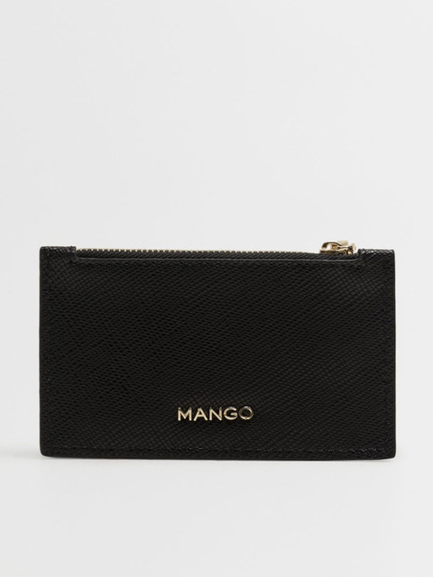 

MANGO Women Black Textured Card Holder