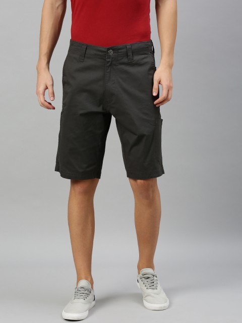

Denizen From Levis Men Charcoal Grey Solid Regular Fit Regular Shorts