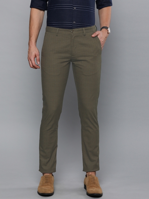 

Louis Philippe Sport Men Grey & Brown Super Slim Fit Checked Regular Trousers