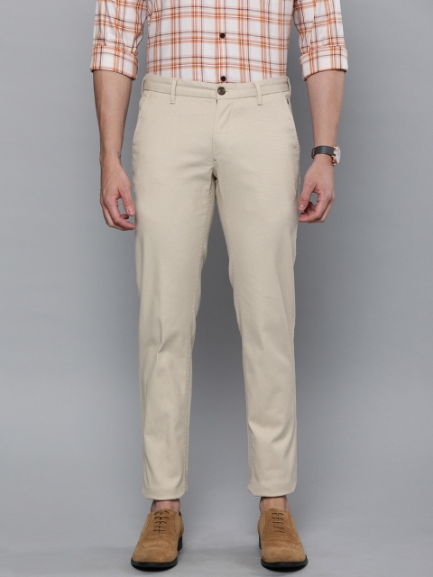 

Louis Philippe Sport Men Beige Slim Fit Self Design Smart Casual Trousers