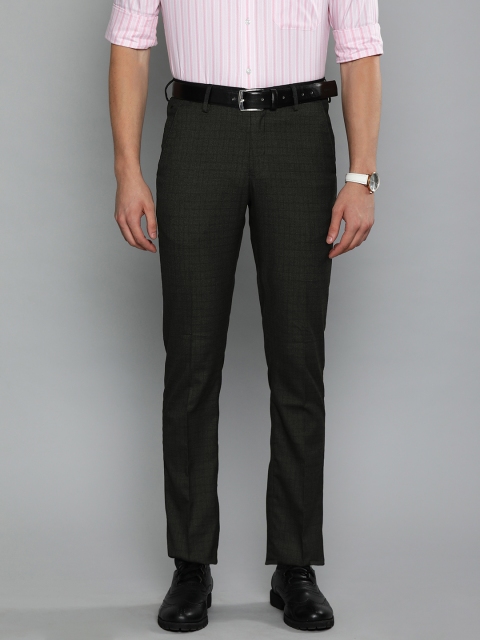 

Louis Philippe Men Black Slim Fit Self Design Formal Trousers