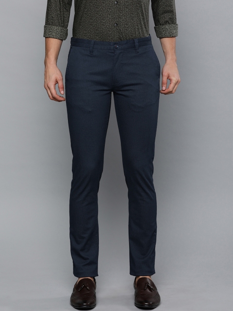 

Louis Philippe Sport Men Navy Blue Printed Super Slim Fit Regular Trousers