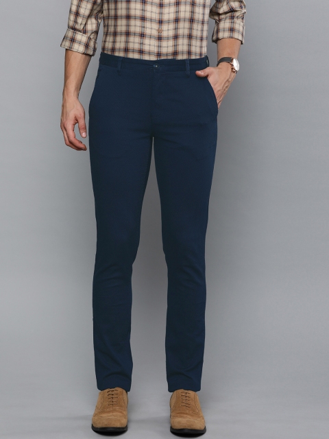 

Louis Philippe Sport Men Navy Blue Super Slim Fit Self Design Regular Trousers