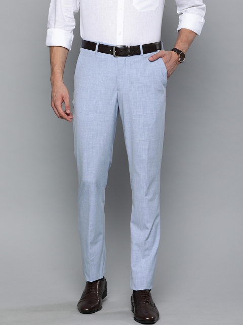 

Louis Philippe Men Blue Slim Fit Solid Formal Trousers