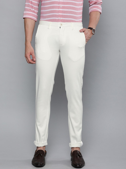 

Louis Philippe Sport Men White Super Slim Fit Self Design Regular Trousers
