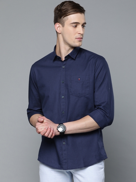 

Louis Philippe Sport Men Navy Blue Slim Fit Solid Casual Shirt