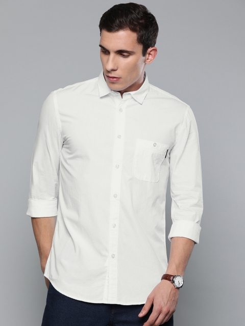 

Louis Philippe Jeans Men White Super Slim Fit Solid Casual Shirt