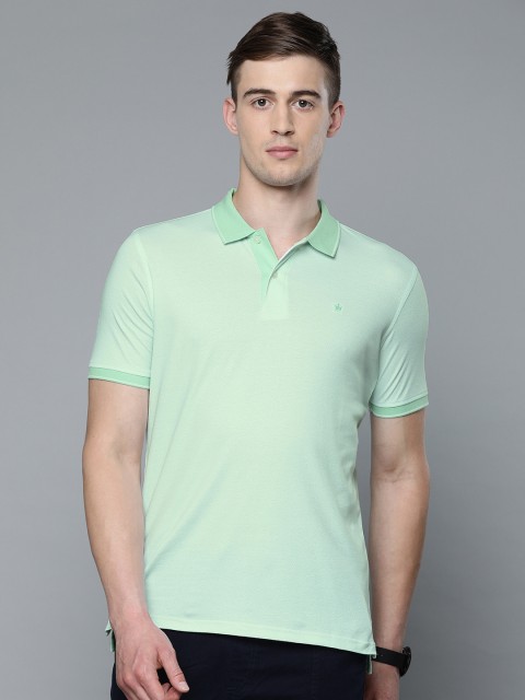 

Louis Philippe Golf Leisure Men Sea Green & White Printed Polo Collar T-shirt
