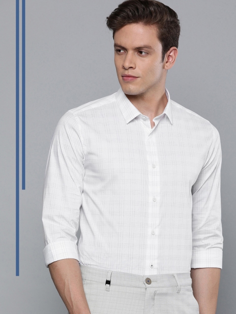 

Louis Philippe Ath.Work Men White & Black Super Slim Fit Checked Smart Casual Shirt