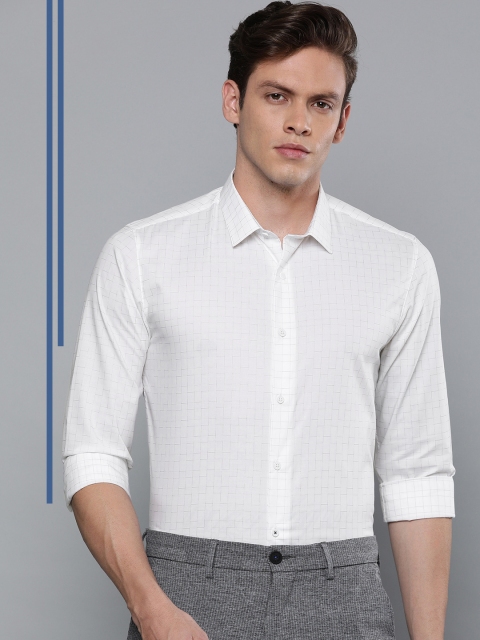 

Louis Philippe Ath.Work Men White & Grey Super Slim Fit Checked Smart Casual Shirt