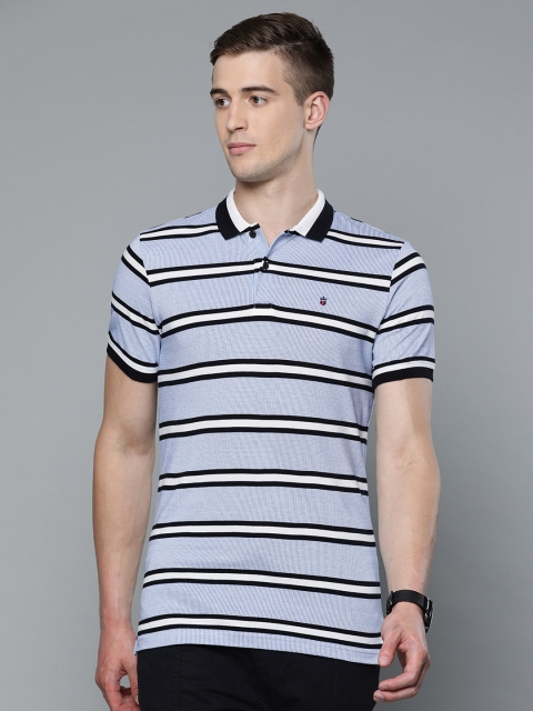

Louis Philippe Sport Men Blue & Black Slim Fit Printed Polo Collar T-shirt