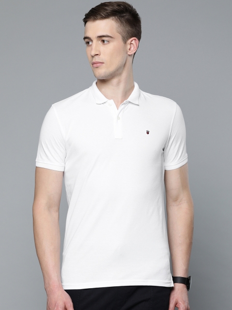 

Louis Philippe Sport Men White Slim Fit Solid Polo Collar T-shirt