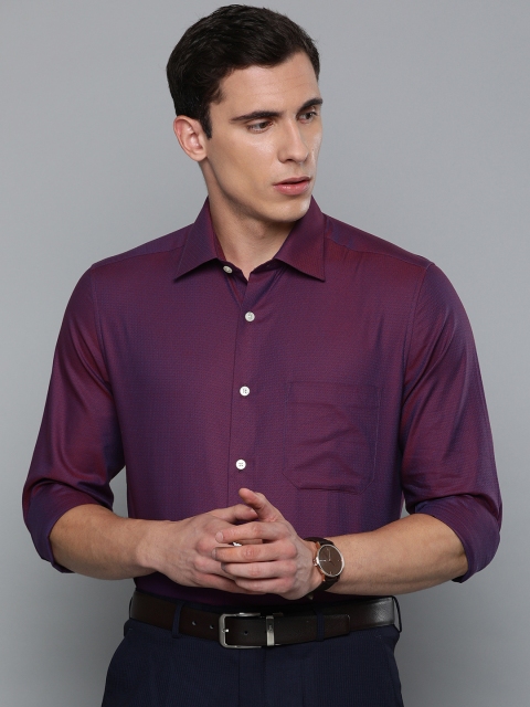 

Louis Philippe Men Purple & Maroon Classic Fit Self Design Formal Shirt