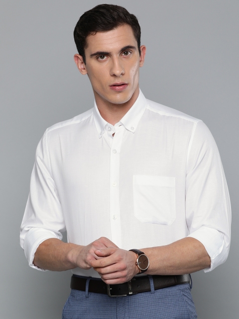

Louis Philippe Men White Slim Fit Self Design Formal Shirt