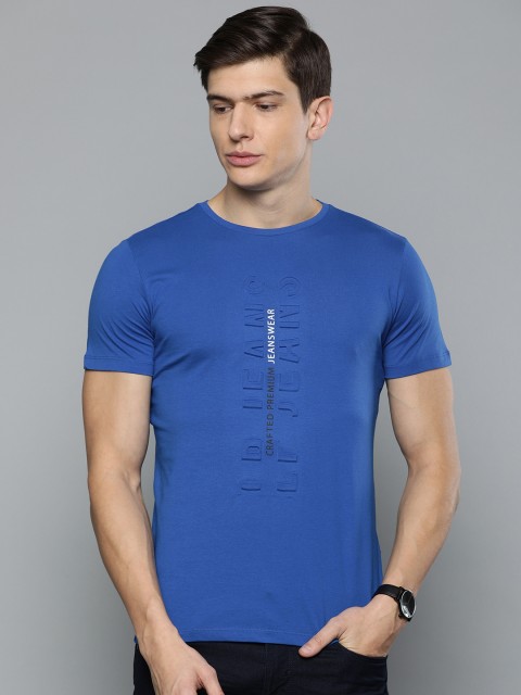 

Louis Philippe Jeans Men Blue Slim Fit Printed Round Neck T-shirt