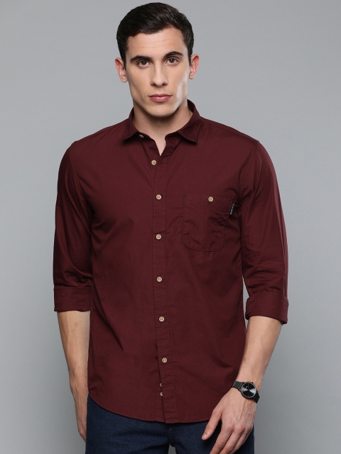 

Louis Philippe Jeans Men Maroon Super Slim Fit Solid Casual Shirt