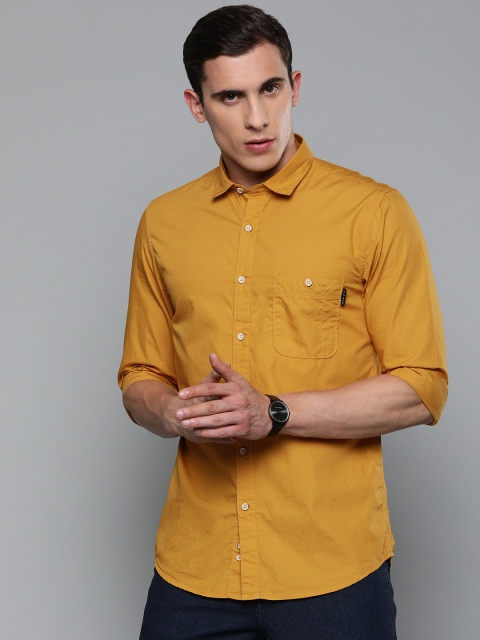 

Louis Philippe Jeans Men Mustard Yellow Super Slim Fit Solid Casual Shirt