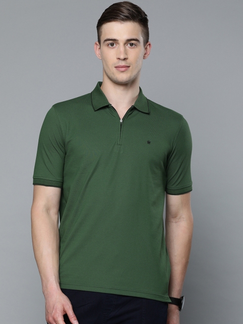 

Louis Philippe Golf leisure Men Green Solid Polo Collar T-shirt