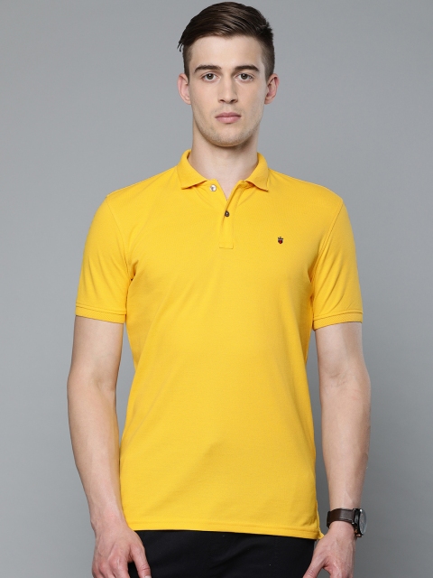 

Louis Philippe Sport Men Yellow Solid Slim Fit Polo Collar T-shirt