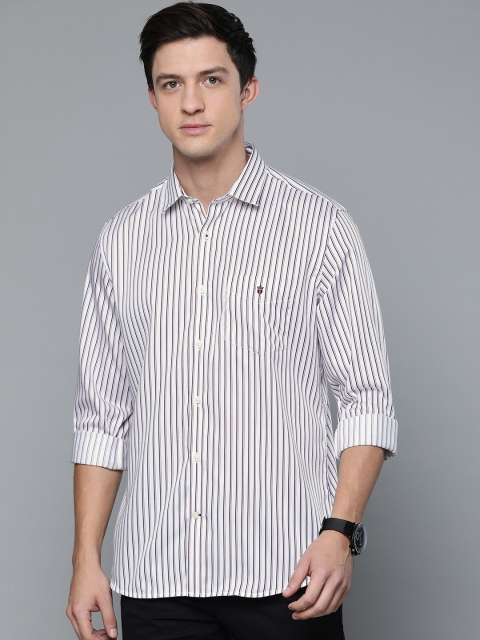 

Louis Philippe Sport Men White & Navy Blue Slim Fit Striped Casual Shirt