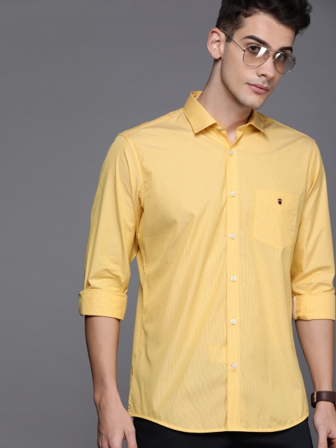 

Louis Philippe Sport Men Yellow & White Slim Fit Striped Casual Shirt